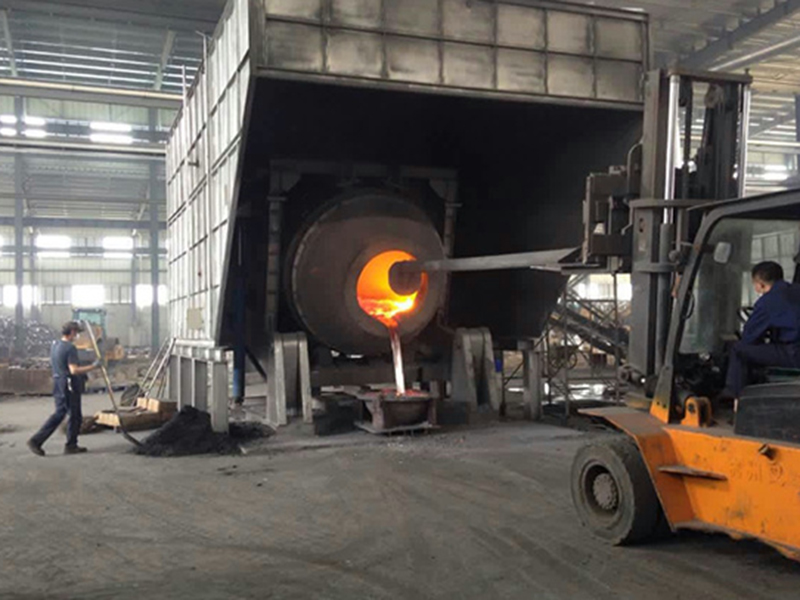 Hot ash rotary furnace